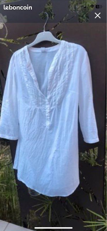 Haut blanc femme T :42 marque :CAMAÏEU Vêtements