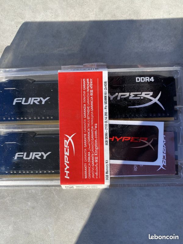 2133 Mhz Hyperx Fury Ddr4 2x4gb Barrette De Ram HyperX Fury Black