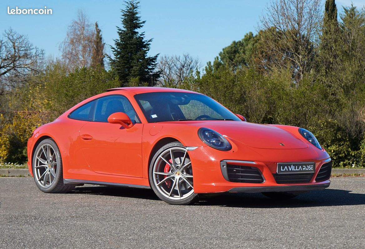 Porsche 991.2 Carrera 4S PDK Orange Lava Intérieur Full Cuir Noir Toit Ouvrant électrique Pack Chrono Sport Plus Echappement Sport à valves Bose Carplay (image 1)