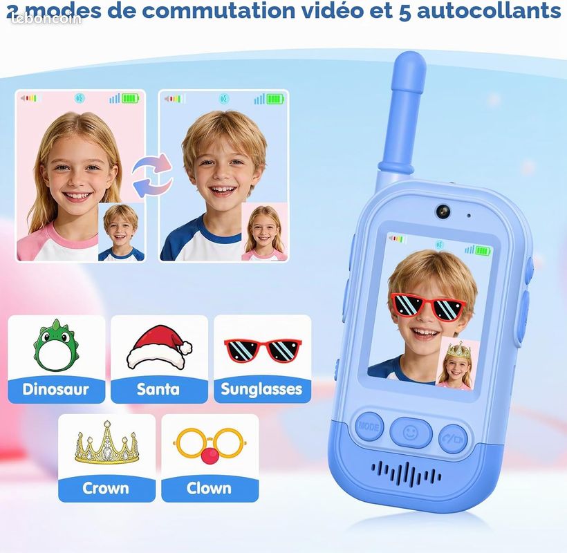 Talkie-Walkie Enfants Longue Portée – Lot De 2 Avec Cordons, Piles Faciles, Cadeau Dès 3 Ans