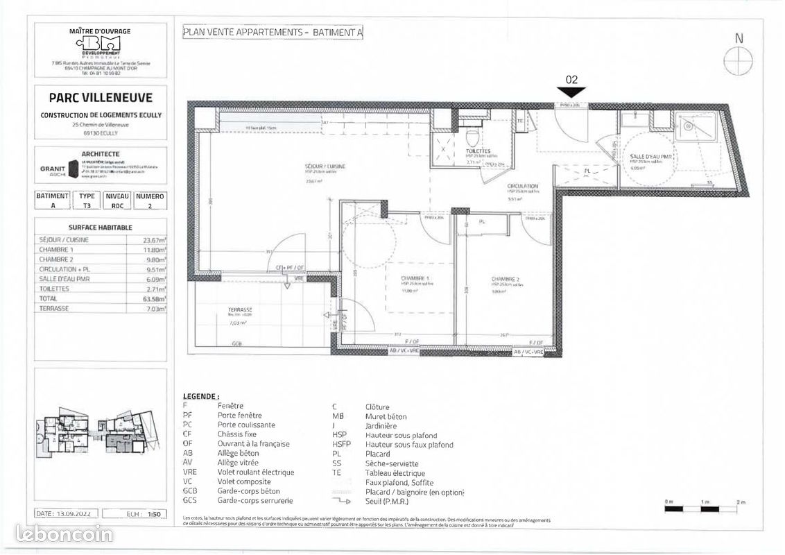 Appartement 3 pièces 63 m² · à Écully · 63 m² · 1 011 €/mois