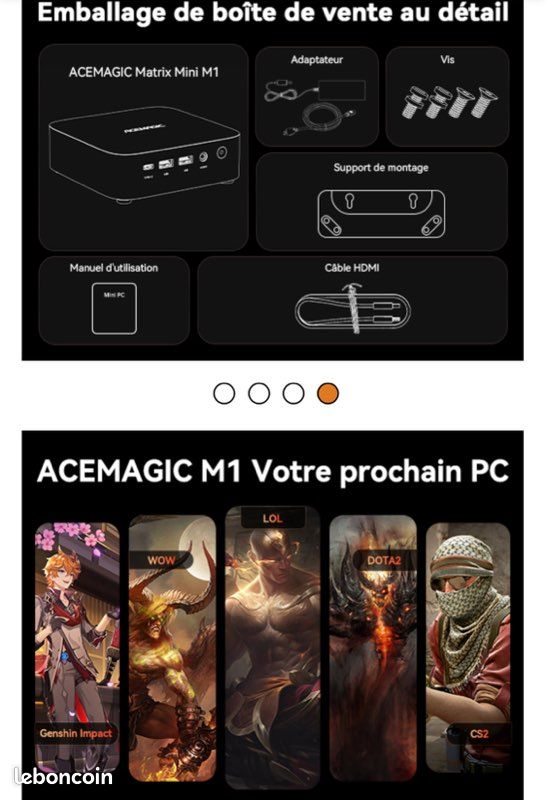 Matrix Mini M1 Mini PC - AMD Ryzen 7 6800H (8C/16T, jusqu'à 4,7 GHz), Mini Ordinateur de Bureau 16Go LPDDR5 512Go M.2 SSD, Mini Computer avec Écran Triple écran 4K/ WiFi 6/ BT 5.2/ W11 Pro (image 10)