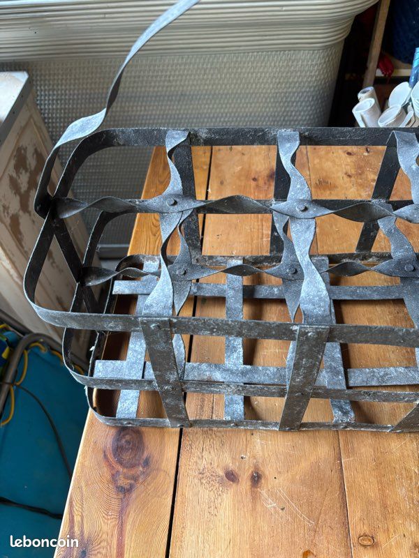 ANCIEN EGOUTTOIR HERISSON PORTE BOUTEILLES METAL PEINT déco CAVE