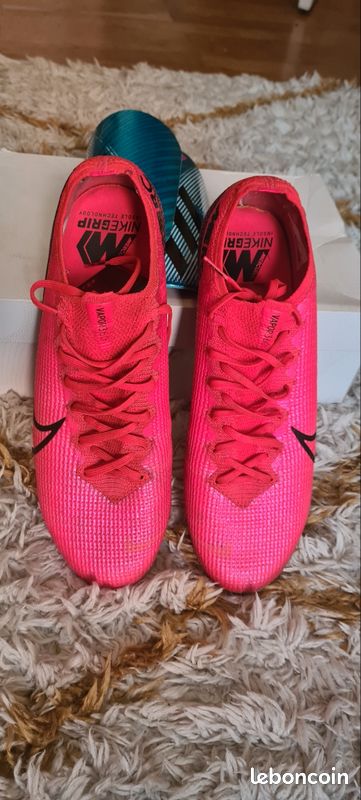 Nike Crampons Mercurial Vapor 13 Elite AG Pro Cramoisi Noir + Protege Tibias (image 4)