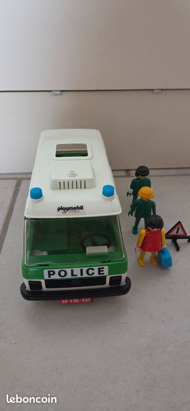 Playmobil Vintage 3253 – Camion De Police Avec Set Complet – Boîte – 1977