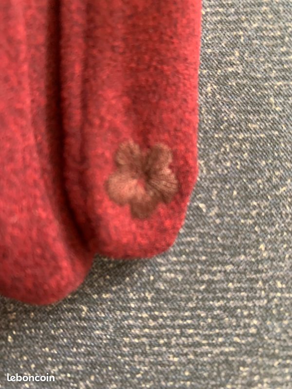 Neufs Jolis gants tactiles bordeaux avec pompons (image 4)