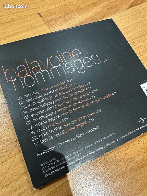 Cd Balavoine Hommages (image 2)