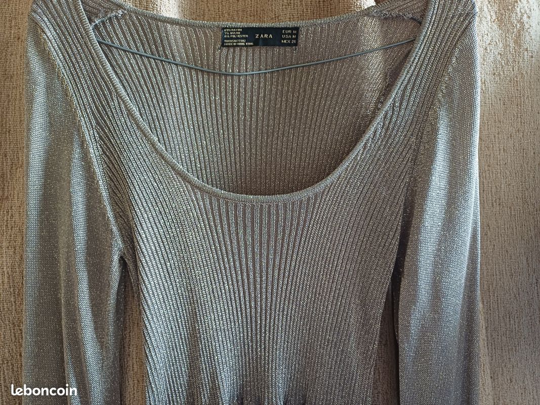 Robe Zara comme neuve dorée taille M (image 2)