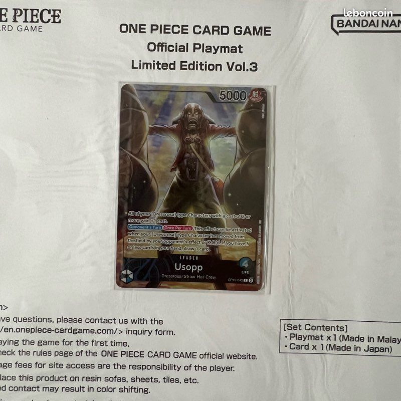 One piece card game official playmat limited edition vol3 scell -  Collection