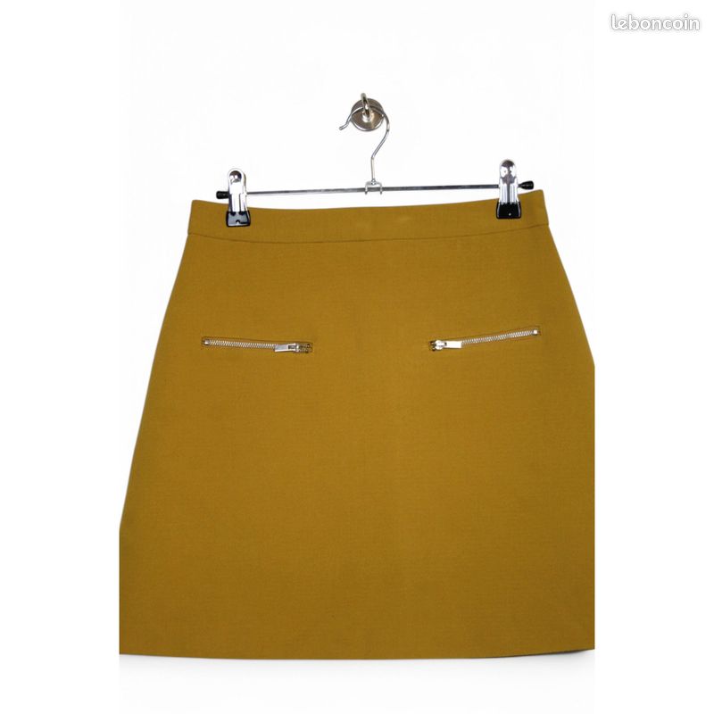 Jupe robe tailleur XS 34 Zara Moutarde Vêtements