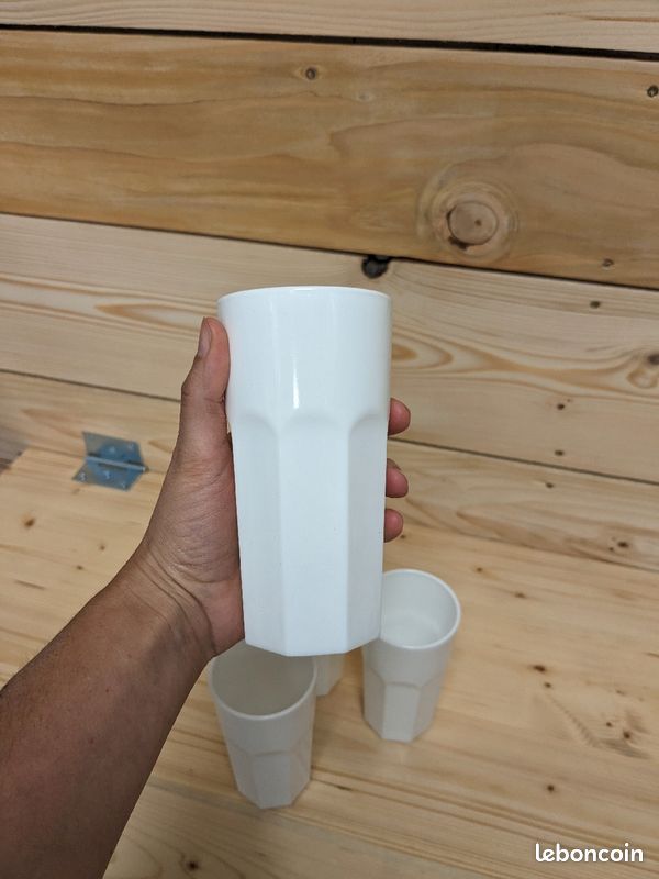 Lot de 5 gobelets en verre blanc Ikea (image 2)