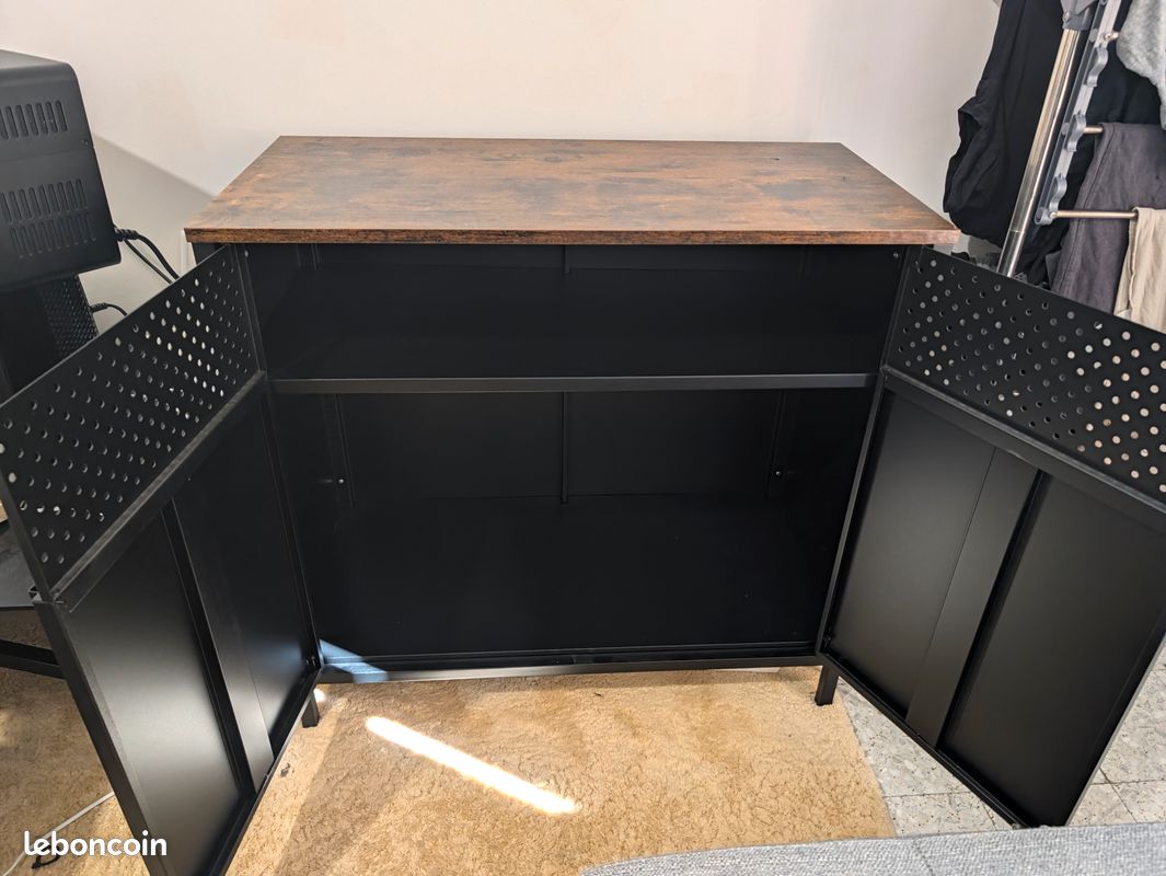 Meuble rangement, Buffet ajouré noir (image 3)