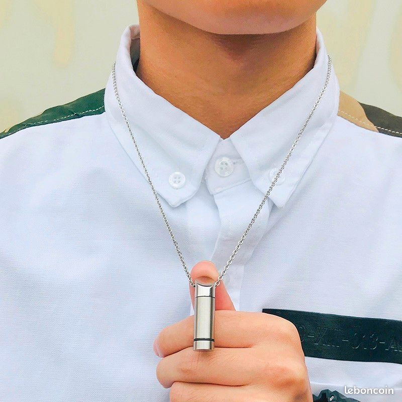 Collier personnalisé , bijoux de crémation, forme d'urne de cendres, style Hip Hop (image 3)