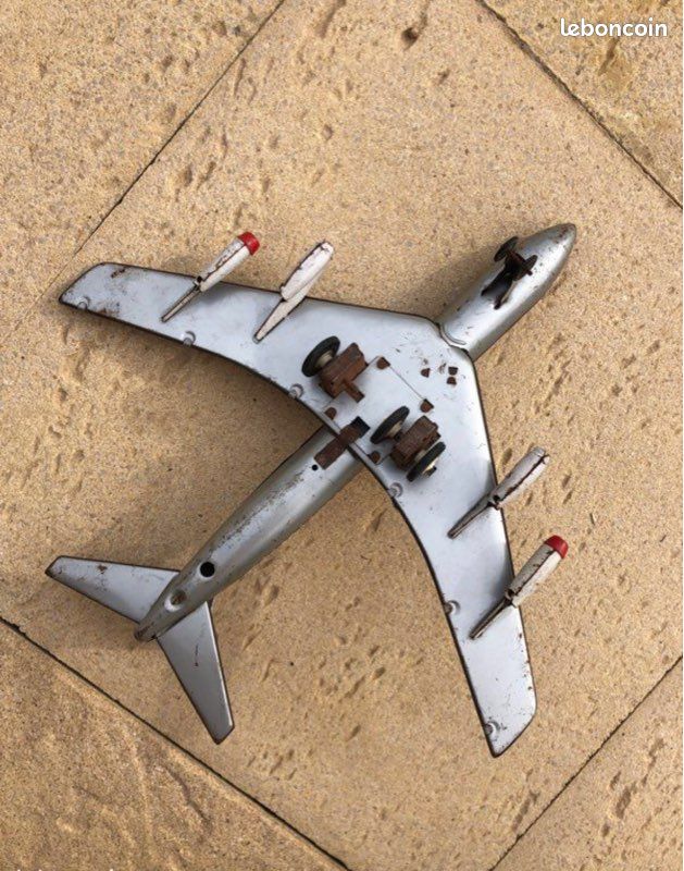 Ancien Avion En Tôle PRIMI VOLI 10 – Jouet Vintage Old Tin Toys, Occasion