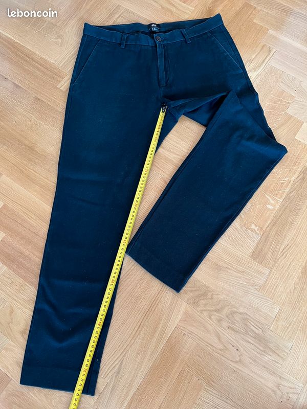 Homme, Pantalon ''H&M'' Slim Fit, Taille 52EUR, 100% Coton épais, Noir (image 4)