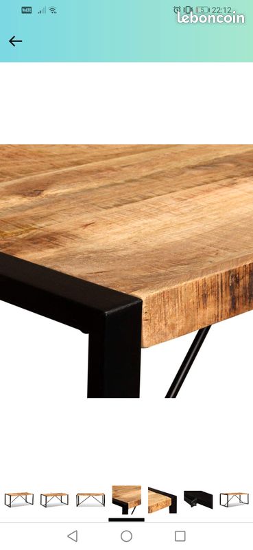 Table industriel bois brut (image 2)