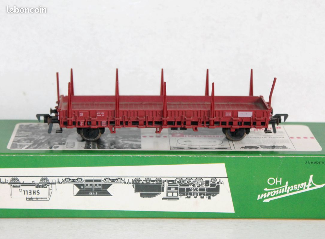 Fleischmann ho n°5282 wagon tombereau transport marchandise db 30 80 593 7 021-o miniature train - Collection