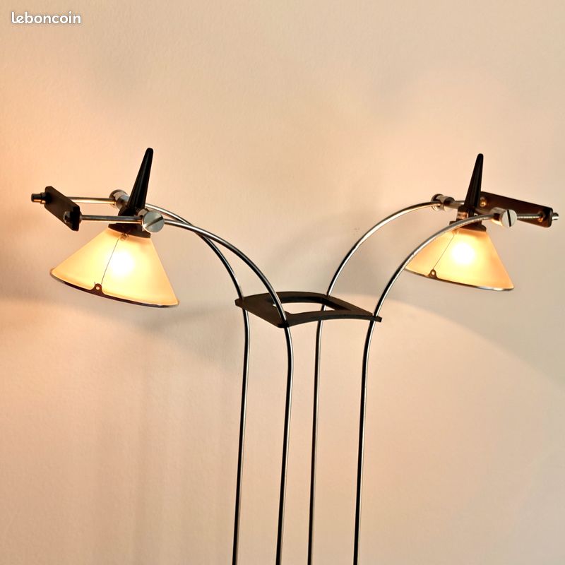 Grande lampe de bureau vintage – Fuder Allemagne – Design post-moderne années 80 – Halogène orientable (image 2)