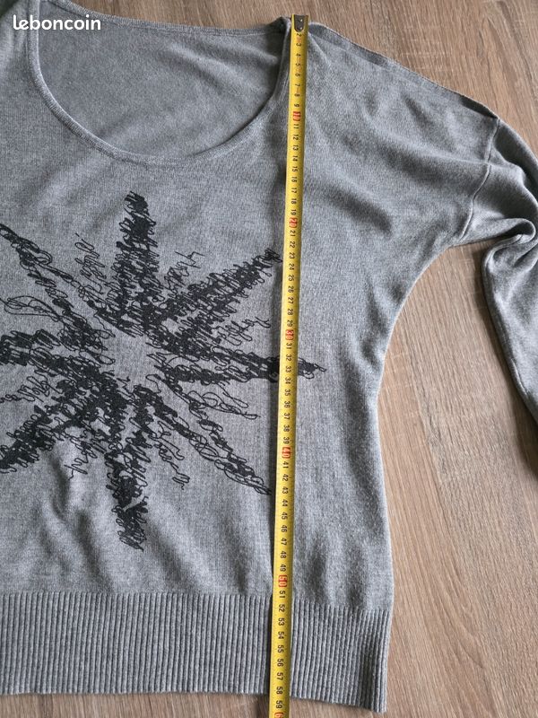 Pull Col Rond Hype Femme Gris - Taille UK 12 (~L) - Neuf Avec étiquettes