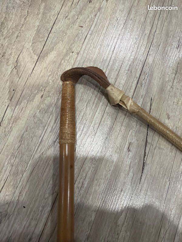 Fouet De Chasse Ancien En Houx - Taille 21,5 Cm - Très Bon état - Fabriqué Au Royaume-Uni