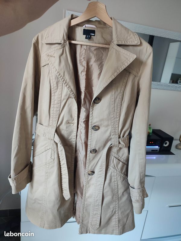 Trench Hm Veste Trench-Coat Veste Manteau Femme, H&M, Beige