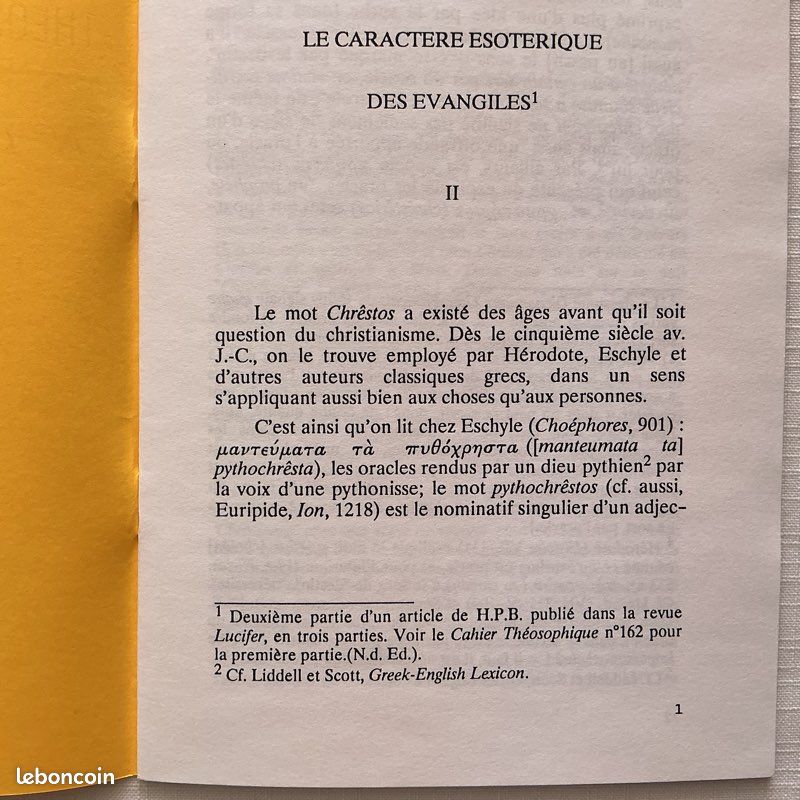 Le caractère ésotérique des Évangiles. H.P. Blavatsky. Les Cahiers Théosophiques N°162, 163 et 164 (image 6)