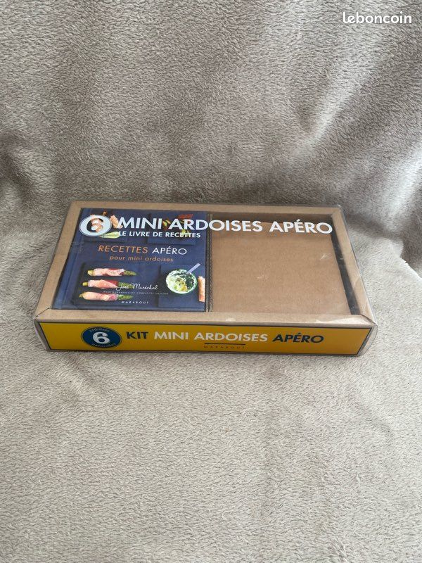 Kit 6 mini ardoises apéro avec livre de recettes – Neuf en boîte d’origine (image 2)