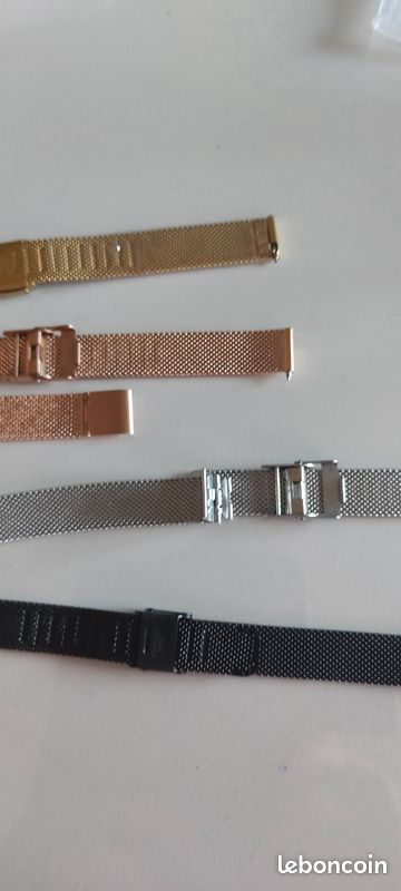 Bracelet De Montre Métal Vintage Argenté - Largeur 10mm (14mm Annoncé ?) - Pièce Détachée Occasion