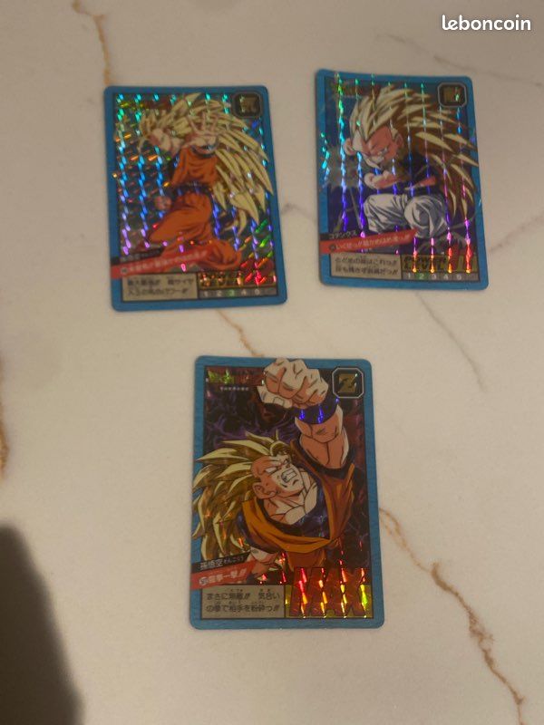 Lot de 3 cartes dragon ball z 1995 bandai officiel (image 1)