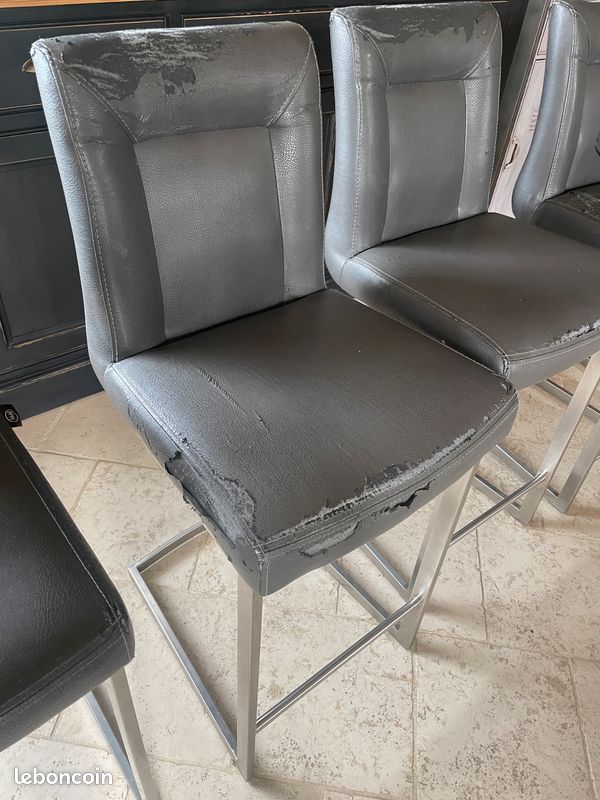 Chaises de bar H et H anthracite à recouvrir. Cd549 (image 2)