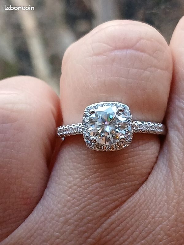 Bague Argent Et Hématite - Référence T55 - Occasion État "Comme Neuf"