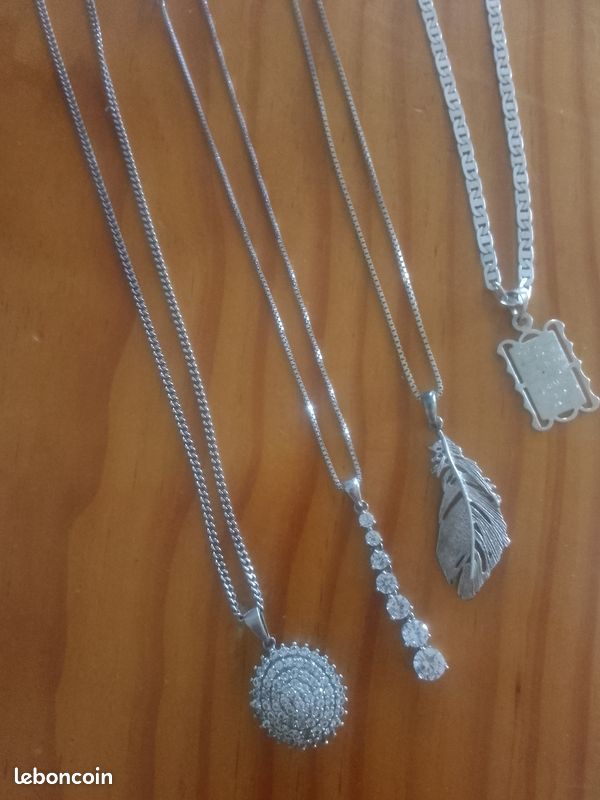 Collier argent éteint et bracelet plaqué or (image 2)