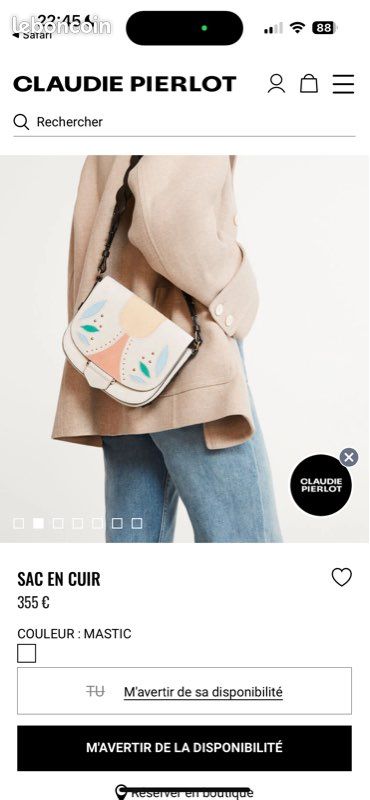 Sac à main Claudie Pierlot édition limitée (image 7)
