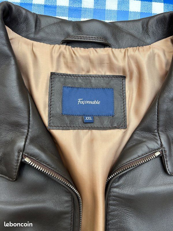 Blouson Cuir Façonnable XXL neuf (image 3)