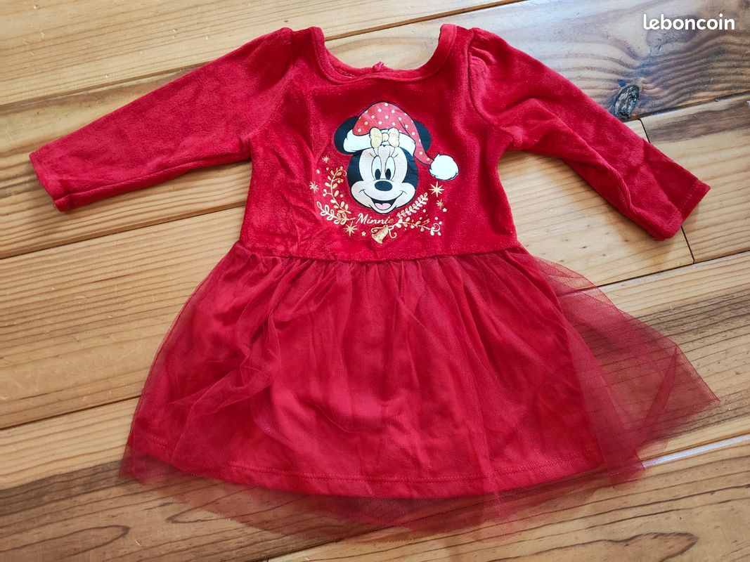 Robe de Noël Mois Disney Minnie Rouge Velours Tulle
