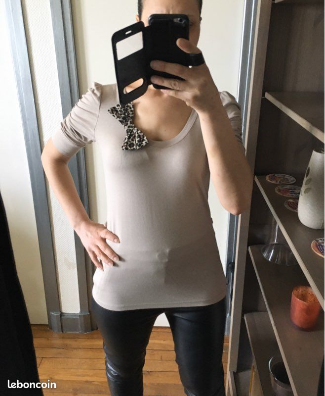 Haut Beige manches 3/4 Jennyfer taille L très bon état quasi neuf (image 2)