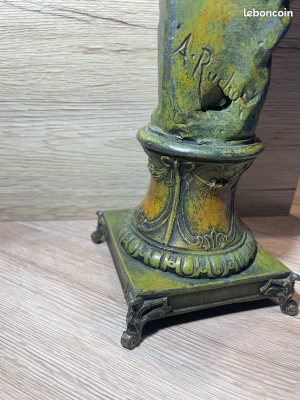 Superbe statuette ancienne signée A. Rucho – régule – Art déco (image 9)
