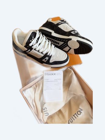 Réplique Louis Vuitton Time Out Sneakers Blanc/Noir avec bande graphique et  cercle LV à vendre avec un prix bon marché au magasin de faux sacs