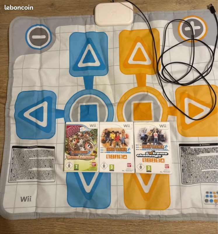 Tapis De Jeu Wii Family Trainer Pour Treasure Adventure - En Très Bon état, Complet