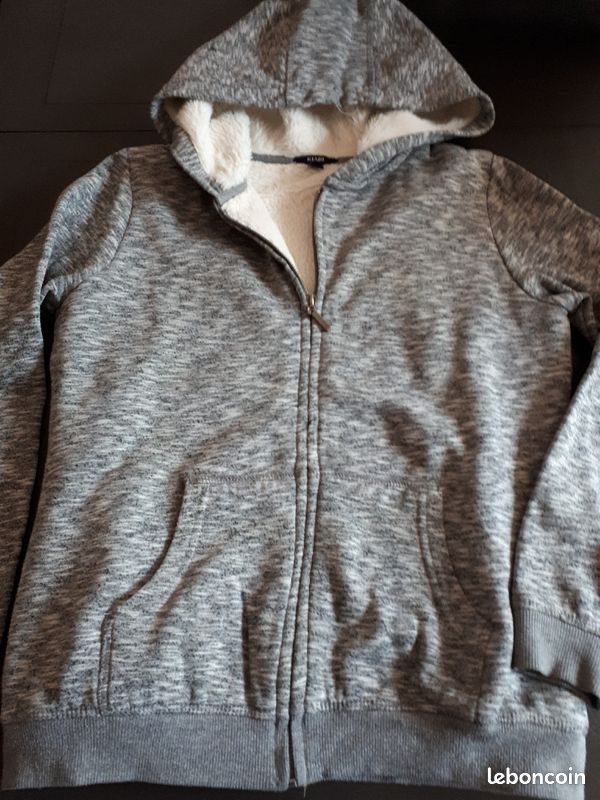 Veste chaude à capuche Grise XS (image 1)