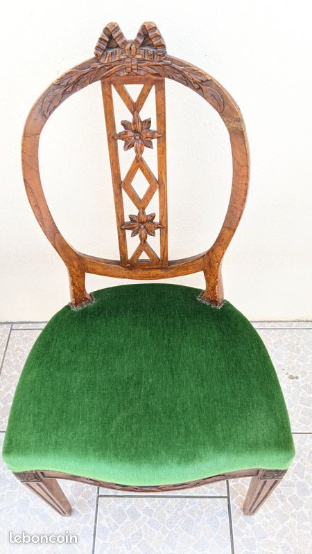 ENSEMBLE FAUTEUIL ET CHAISES STYLE LOUIS XVI (Travail anglais 19e.Siècle) (image 3)