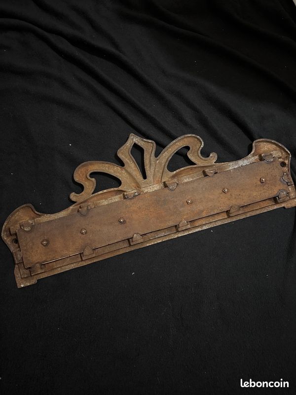 Ancien écran de cheminée Art Nouveau - Fonte et Carreaux Céramique (image 5)
