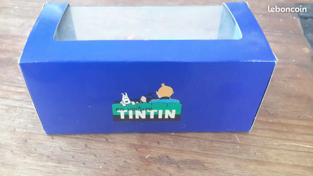 Voiture Miniature En Bois Style Tintin (Hergé) - Occasion En État Comme Neuf, Objet De Décoration Vintage