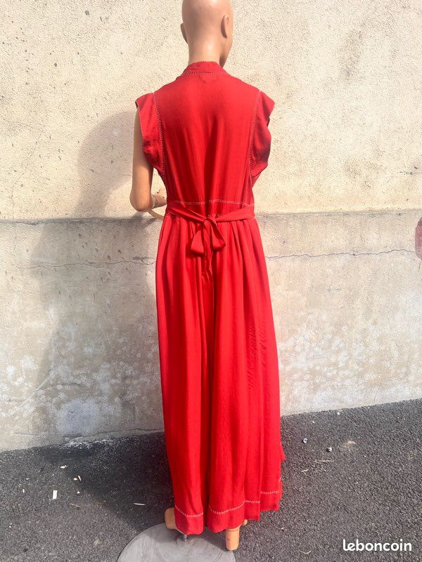 Robe longue Isabel Marant en soie rouge (image 4)