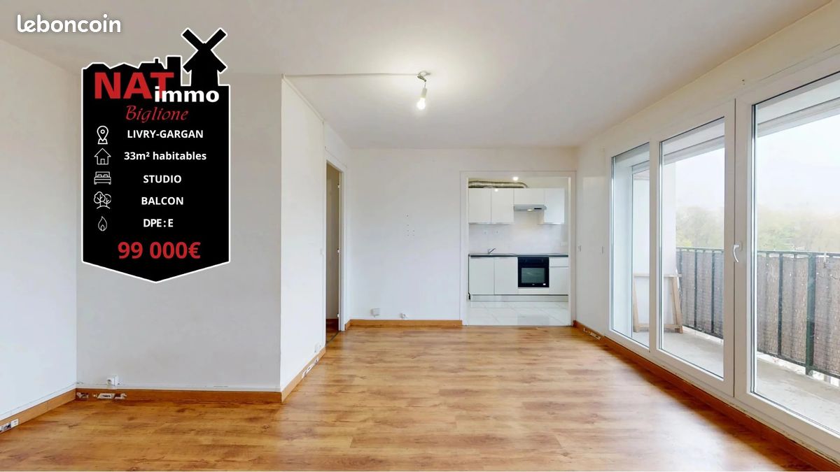 Appartement 1 pièce 33 m² · à Livry-Gargan · 33 m² · 99 000 €