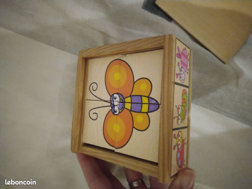 Boîte avec 6 puzzle en bois 4 pièces animaux (image 2)