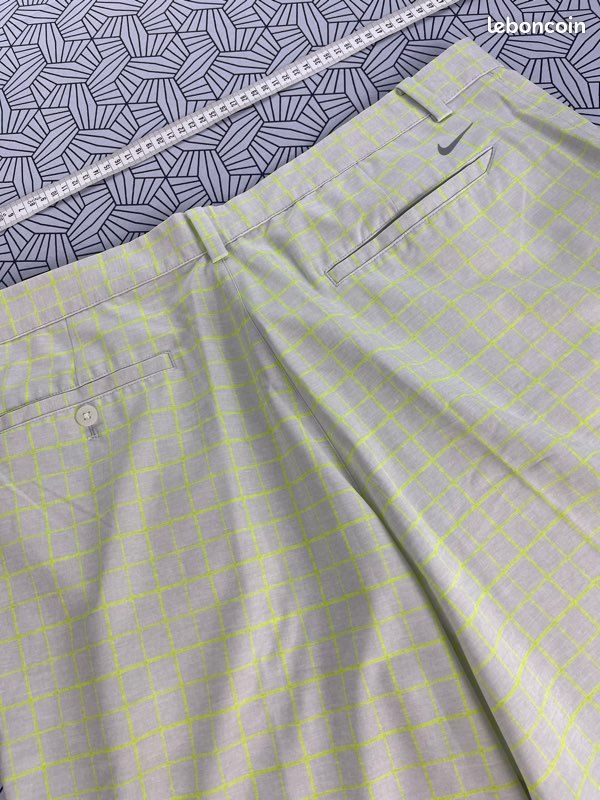 Short Nike golf blanc carreaux jaune fluo sport 38 - XL (image 10)
