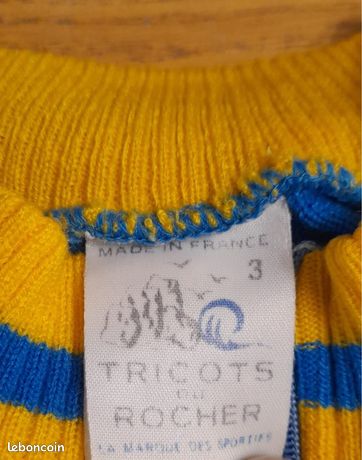 Ancien Maillot Cycliste En Laine Tricot Du Rocher - Taille 4 - VCMJ