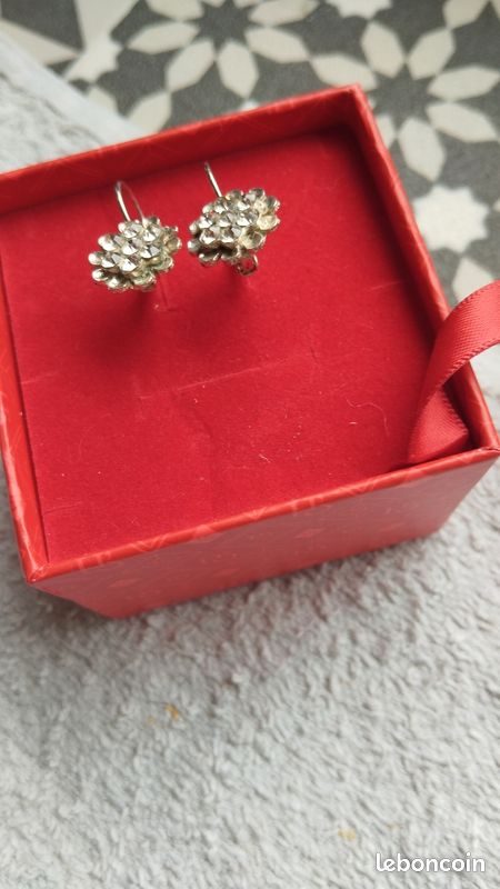 Boucles D'oreilles Anciennes En Argent Plaqué - Bijou Vintage Occasion