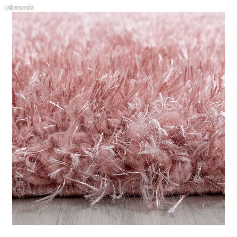 Tapis à poils longs doux uni Soda Rose 80x150 (image 5)